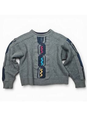 CARLO COLUCCI 3D Knit Sweater Men's L VTG 80's Wool Blend Textured West Germany